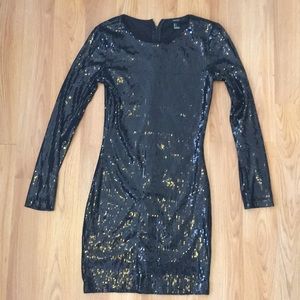 Forever 21 black sequin sexy dress